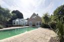 The large private swimming pool at Grange Crescent, Orton Longueville, Peterborough