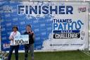 Emma Stevens and Georgie Godby after completing the Thames Path Challenge.