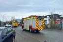 A fire engine on the scene at Brunel Way