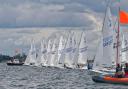 The start of race four at the Flying Fifteen Inland Championship held at Grafham Water Sailing Club.