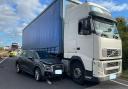 The Audi and lorry collision on the A14 at Ellington on November 1.