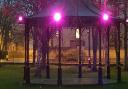 The bandstand in Huntingdon was lit up to pay tribute to Prince Philip, who died on Friday, April 9.