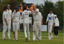 Jon Carpenter celebrates a wicket as Eaton Socon beat Liphook & Ripsley in the 2020 National Village Cup.