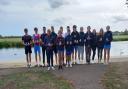 Members of Huntingdon Boat Club with their medals and trophies from the Head of River 2022.