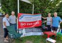 East West Rail drop-in event Tempsford Members Cambridge Approaches campaign group: Leigh Carter on the far right.