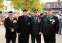 Service veterans on St Neots Market Square on Sunday.