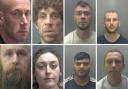 The faces of some of theCambridgeshire criminals jailed in May.