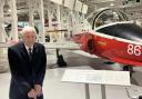 Fred pictured with one of the planes at RAF Hendon.