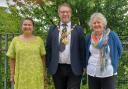 Mayor of Huntingdon, Cllr Karl Brockett, with members of the Huntingdon Volunteer Centre.