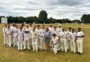 Both teams are pictured at the Eaton Socon ground.