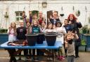 Award-winning children’s author Lauren Child visiting a school who applied for free Woodland Trust trees.