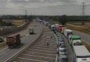 Traffic is building on the A14 at Brampton.