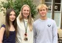 Mrs King (Head of Year - centre) pictured with top performers Raffi Millington (left) and Harry Prince (right).