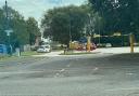 A fire engine parked at Riverside Huntingdon Car Park today (August 28).