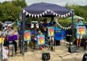 The Huntingdon Ukulele Band, and Oli Bruce entertained folk