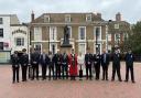 Cambridgeshire police cadets at honour guard at memorial service