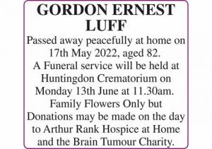 GORDON ERNEST LUFF