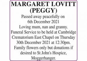 MARGARET LOVITT