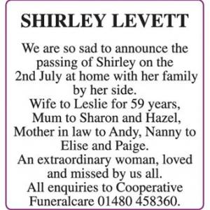 SHIRLEY LEVETT