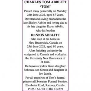 CHARLES TOM ABBLITT