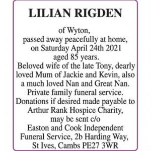 LILIAN RIGDEN