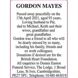 GORDON MAYES