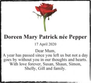 Doreen Mary Patrick née Pepper