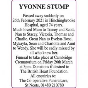 YVONNE STUMP