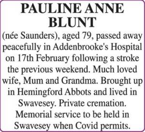 PAULINE BLUNT