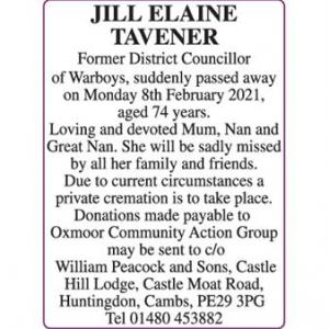 JILL ELAINE TAVENER