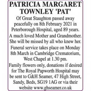 PATRICIA MARGARET TOWNLEY ‘PAT’