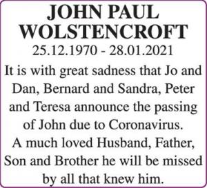 JOHN PAUL WOLSTENCROFT