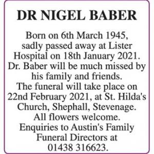 DR NIGEL BABER