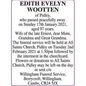 EDITH EVELYN WOOTTEN