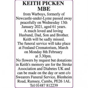 KEITH PICKEN MBE