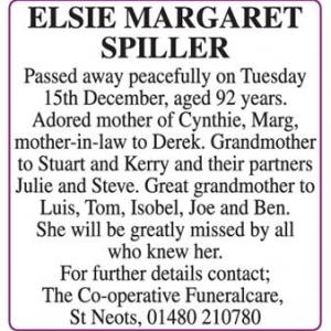 ELSIE MARGARET SPILLER