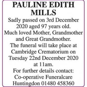 PAULINE EDITH MILLS