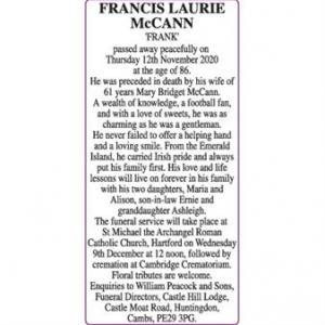 FRANCIS LAURIE McCANN