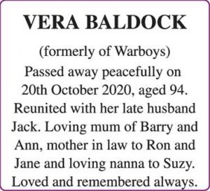 VERA BALDOCK