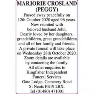 MARJORIE CROSLAND
 (PEGGY)