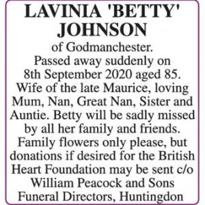 LAVINIA BETTY JOHNSON