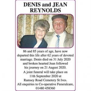 DENIS AND JEAN REYNOLDS