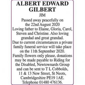 ALBERT EDWARD GILBERT
JIM