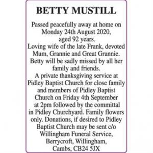 BETTY MUSTILL