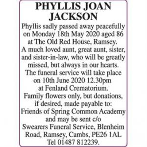 PHYLLIS JOAN JACKSON