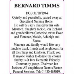 BERNARD TIMMS