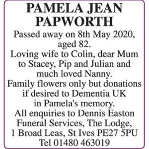 PAMELA JEAN PAPWORTH