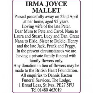 IRMA JOYCE MALLET