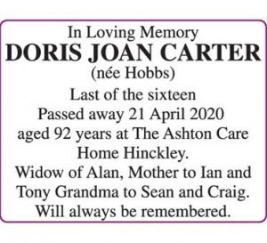 DORIS JOAN CARTER