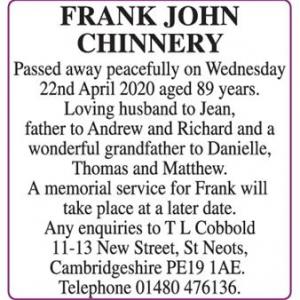 FRANK JOHN CHINNERY